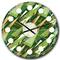 Designart 'Triangular Gold And Green Design I Mid-Century Modern Wall Clock